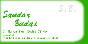 sandor budai business card